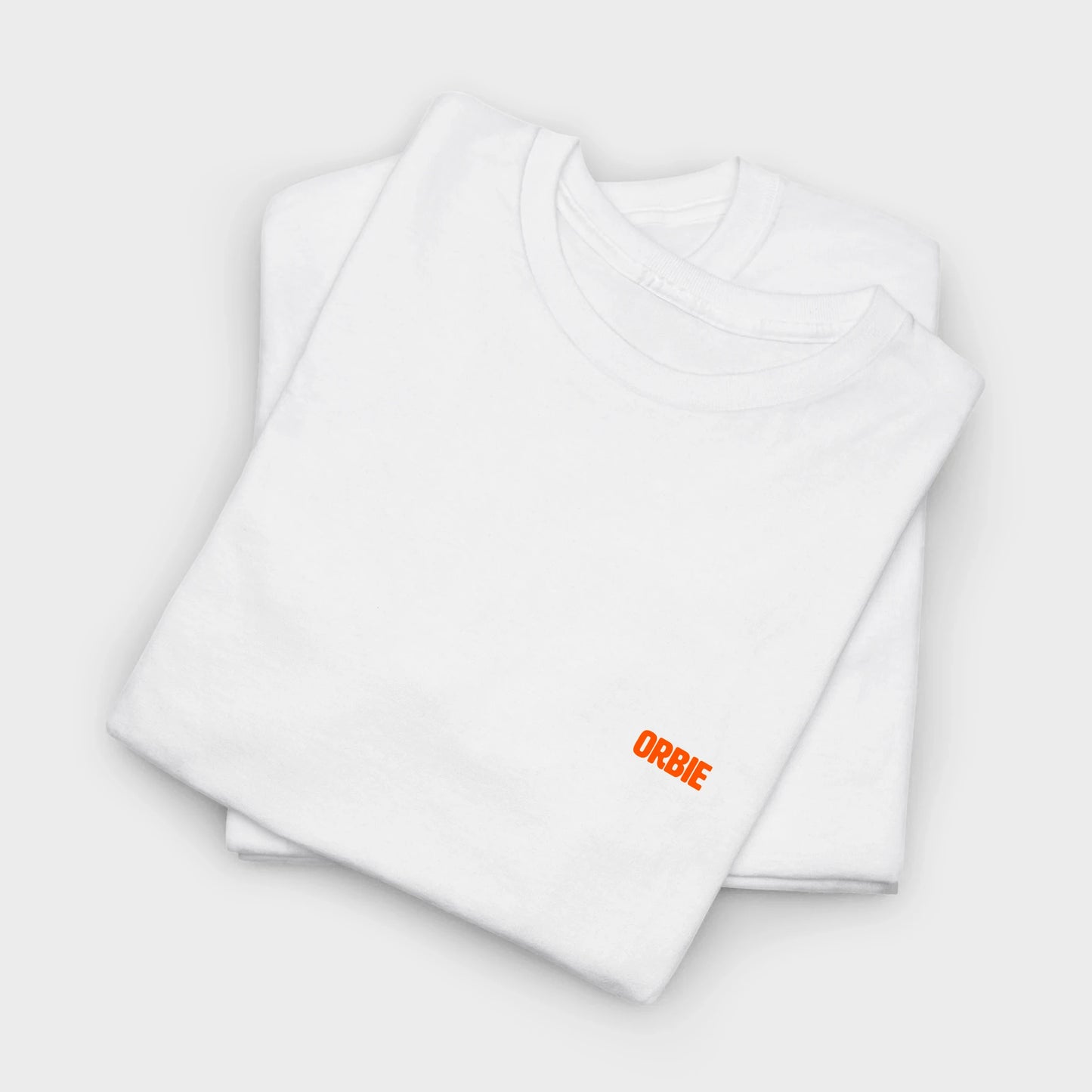 Orbie Mini Logo Unisex T-Shirt - White/Orange