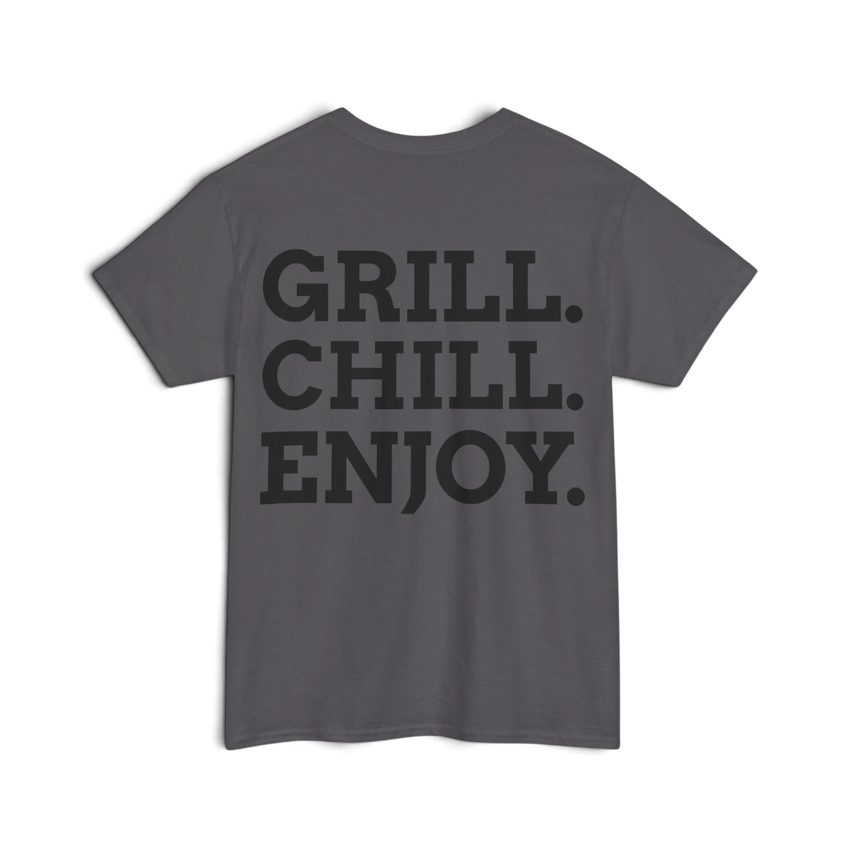 Orbie Grill. Chill. Enjoy. Graphic T-Shirt - Charcoal/Black