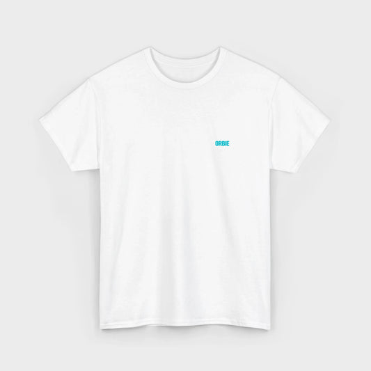 Orbie Mini Logo Unisex T-Shirt - White/Turquoise